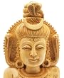 Intricate Design Hand-carved Wooden Shiva Bust Statue