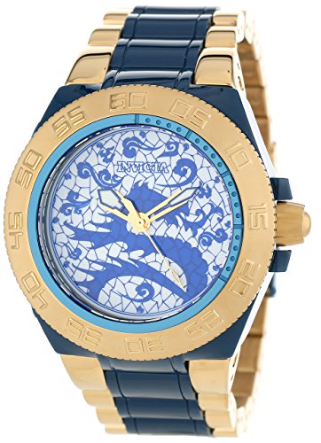Invicta Men's 11549 Subaqua Sport Blue Dragon Dial 18k Gold Ion-Plated Stainless Steel and Blue Resin Watch