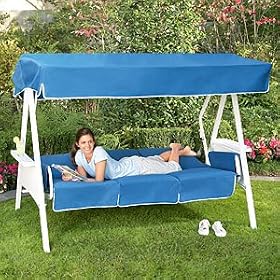 3-Seater Patio Swing with Canopy, Forest Green from Swings & Rockers Gliders