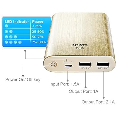 Adata PV110 10400mAH Power Bank (Golden)