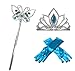 Princess Dress up Party Accessories - 3 Piece Set: Gloves, Tiara and Wand (Butterfly Design)
