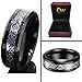 8mm Tugsten Rings for Men,Silver Celtic Dragon Black Ring Band with Blue Imitated Carbon Fiber Inlay,Promise Rings for Couples,Size 10.5