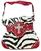 Zebra Striped Cinch Bag Rhinestone Gothic Cross Red
