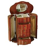 Mele 0083211 Upright Walnut Jewelry Box with Necklace Doors