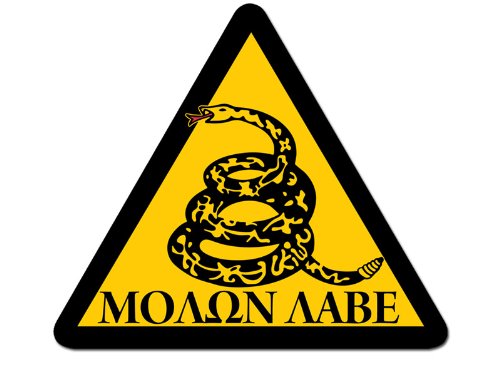 Triangle Molon Labe Dont Tread Snake (Pro Gun) Sticker
