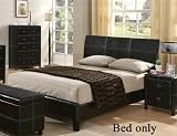 Queen Size Bed in Dark Brown Bycast Like Vinyl