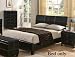 Coaster Upholstered Queen Platform Bed in Black Vinyl Coaster Upholstered Queen Platform Bed in Black Vinyl