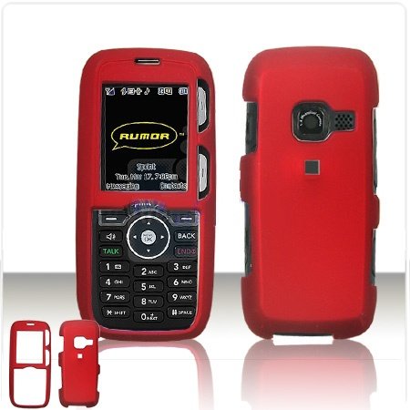 LG LX260 Rumor Scoop Cell Phone Red Rubber Feel Protective Case Faceplate Cover