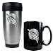 Florida Marlins MLB Stainless Steel Travel Tumbler & Black Ceramic Mug Set - Primary Logo by Great American Products