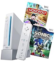 Nintendo Wii™ Console with Sonic and The Black Knight & Monopoly Games Bundle