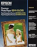 Epson Premium Photo Paper SEMI-GLOSS (8.5x11 Inches, 20 Sheets) (S041331)