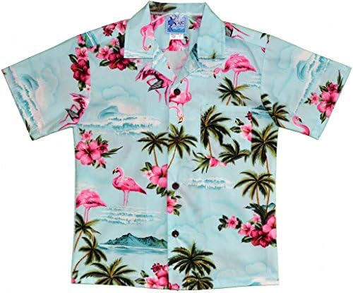 Flamingo Hibiscus Boys Hawaiian Shirts - Aloha Shirt - Hawaiian Clothing