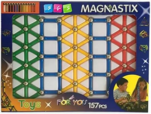 Building Block Magnetic Kids Toys 157 Pcs Stacking Set Designer Creativity Theme Kit, Preschool Skills Educational Game Construction Stacking Sets