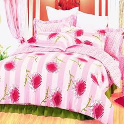 Blancho Bedding - [Pink Chrysanthemum] Luxury Comforter Set Combo 300GSM