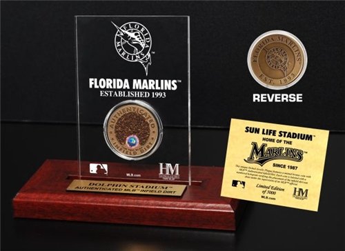 Florida Marlins Sun Life Stadium Infield Dirt Coin Etched Acrylic