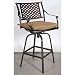 Two Bar Stools Outdoor 46"H Aluminum Swivel Cushion Seat Dining