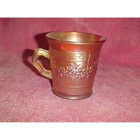Vintage Fenton Orange Tree Marigold Carnival Glass Mug