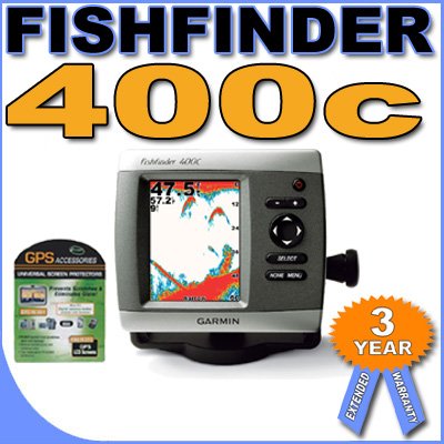 Garmin Fishfinder 400C - 3 Year Extended Warranty - GPS Screen Protectors - 0100051000 BigVALUEInc Accessory Saver Bundle
