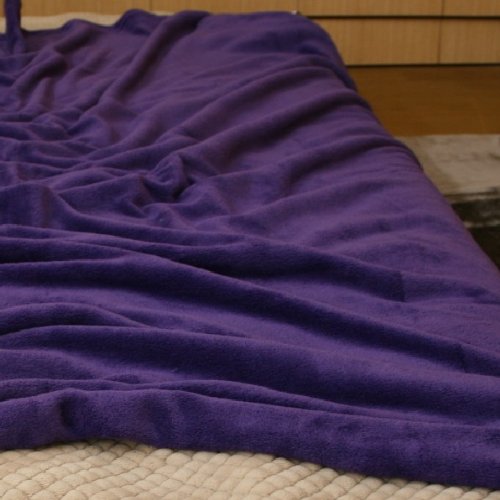 【パープル】マイクロファイバーカラー毛布140x200cm　柔らかくて軽い、そして何より暖かい。オールシーズン大活躍。