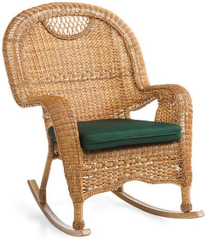 Prospect Hill Handwoven Resin Wicker Outdoor Rocking Chair in Light Brown