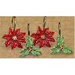 Poinsettia Shower Hooks - Holiday Theme Bath
