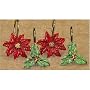 Poinsettia Shower Hooks - Holiday Theme Bath