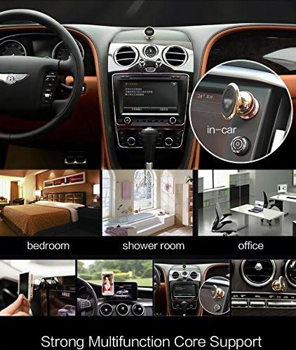 Jingle Car Mount,360 degree car holder windshield mount,Rotatable Cradle Mount for Ipad,Iphone 6,Samsung,Sticker On Desk,Car,Wall,For BMW(Gold)