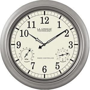 La Crosse Indoor Outdoor Atomic Analog Clock, 18