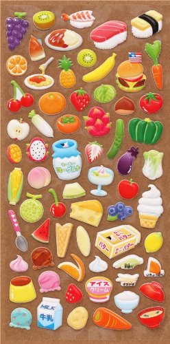 Imagen 2 de Divertido set pegatinas blanditas 3D librito alimentos