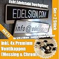EDELSTAHL Kennzeichenhalter SET (2 St�ck) INOX BLING Premium KlappRahmen Nummernschildhalter Material V2A RVS Top Front App Design inkl. 4 x verchromten Ventilkappen (Messing + Chrom) + Edelstahl Befestigungsmaterial. F�r alle 520 x 110 mm Auto Kennzeichen (nicht f�r �sterreich!)