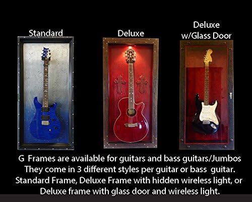 GFrames "Purple Haze" Guitar Display Case- Bass Deluxe (W/ Hidden Wireless LED Light)