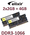 4GB Dual Channel Kit Elixir original 2 x 2 GB 204 pin DDR3-1066 (PC3-8500) 128Mx8x16 double side (M2N2G64CB8HA5N-BE) f&uuml;r aktuelle DDR3 Notebooks + MacBook (Late 2008) + MacBook Pro (Late 2008 + 2009) + iMac (2009 Modelle)