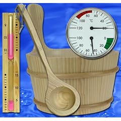 SAUNA SET 5tlg K�bel, Kelle, Sanduhr, Thermometer, Hygrometer Modell ELECSA 9991
