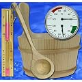 SAUNA SET 5tlg K�bel, Kelle, Sanduhr, Thermometer, Hygrometer Modell ELECSA 9991