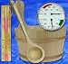Garten & Freizeit : SAUNA SET 5tlg Kübel, Kelle, Sanduhr, Thermometer, Hygrometer original ELECSA 9991