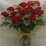 One Dozen Red Rose Bouquet with Chocolate