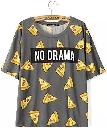 Proud Angel Fashion Pizza Print Women T Shirts (L)