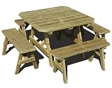 Outdoor Living : 42' x 8' Treated Pine Picnic Table w/2(40') & 2(96') Benches