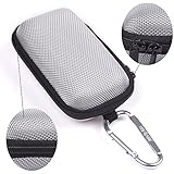 Case Star &reg; Rectangle-Shaped Hard EVA Case Bag and Silver Color Climbing Carabiner for Yurbuds Ironman Inspire Black In-Ear Sport Headphones MP3/MP4 Bluetooth Earbuds iPod Shuffle with Mesh Pocket, Zipper Enclosure, and Durable Exterior with Case Star Cost-free Velvet Cell Phone Bag (Rectangular Case - Silver)