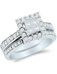 Size - 8 - 14k White Gold Diamond Ladies Ladies Bridal Engagement Ring with... by 