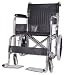 Transport Wheelchair with Leather Seat, Chrome Steel Frame, Fixed Padded Armrest, Fixed Footrests, Solid Castors and Pneumatic Mag Wheel for a More Comforable Ride.