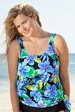 Beach Belle® Rainforest Blouson Tankini Top - Women's Swimsuit Plus Size Swimsuit