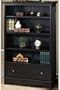 French Country Open Four shelf Bookcase, FOUR SHELF, BLACK