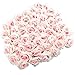 Hdecor Silk Cream Pink Roses Flower Head, Artificial Flowers Heads for Wedding Flowers Accessories Make Bridal Hair Clips Headbands Dress (Pink)