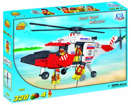 New! COBI Coast Guard Rescue Helicopter 320 Piece Building Block Set