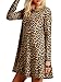 Joeoy Women's Casual Leopard Print Long Sleeve Dress
