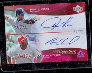 05 UD Reflections Dual Auto Justin Leon Ryan Howard /99