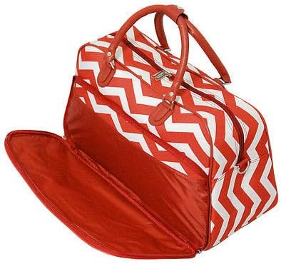 All-Seasons Zigzag 21-Inch Carry-On Shoulder Tote Duffel Bag - Orange Cream