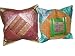 Cushion Cover-2 Pink Cyan Ethnic Vintage Sari Zari Borders Toss Pillow