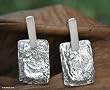 Earrings, 'Silver Desert' 1.8" W 0.8" L Earrings, 'Silver Desert' 1.8" W 0.8" L